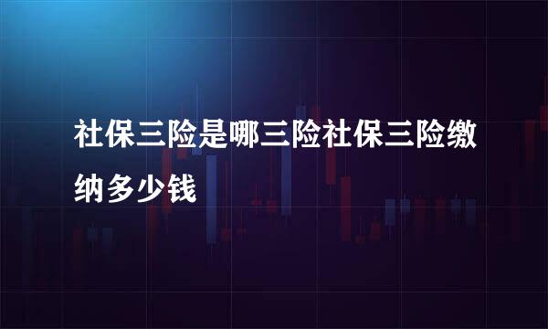 社保三险是哪三险社保三险缴纳多少钱