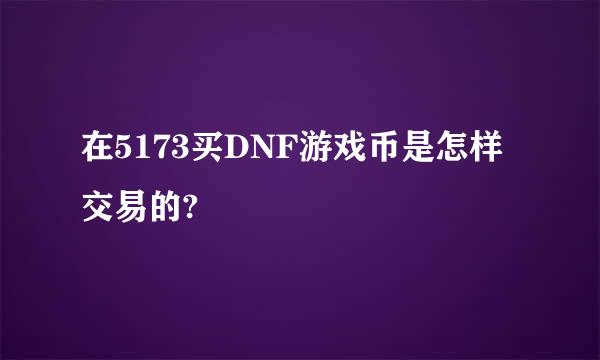 在5173买DNF游戏币是怎样交易的?