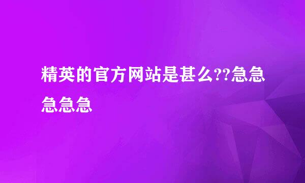 精英的官方网站是甚么??急急急急急