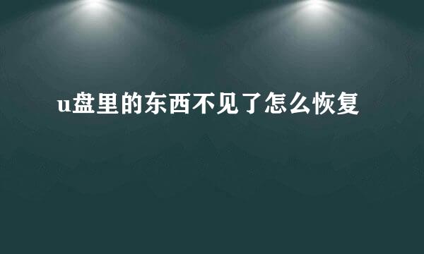 u盘里的东西不见了怎么恢复