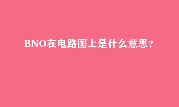 BNO在电路图上是什么意思？