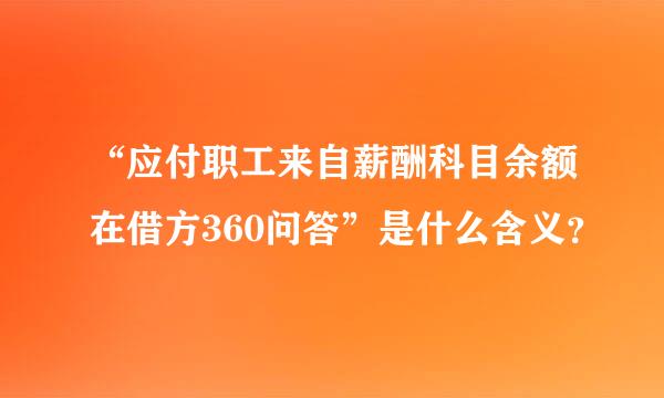 “应付职工来自薪酬科目余额在借方360问答”是什么含义？