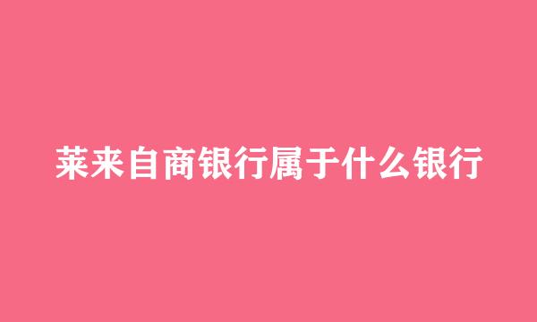 莱来自商银行属于什么银行