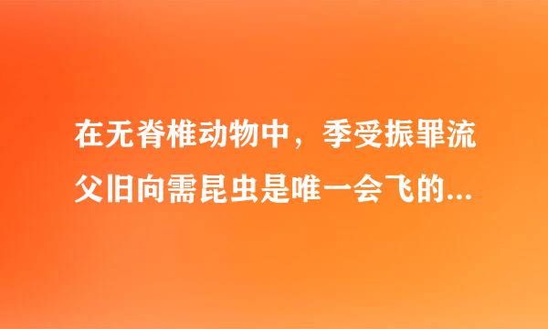 在无脊椎动物中，季受振罪流父旧向需昆虫是唯一会飞的动物______（判断来自对错