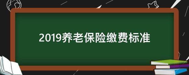 2呀买019养老保险缴费标准