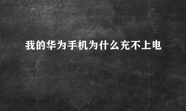 我的华为手机为什么充不上电