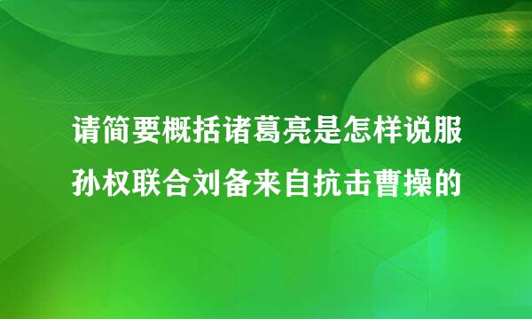 请简要概括诸葛亮是怎样说服孙权联合刘备来自抗击曹操的