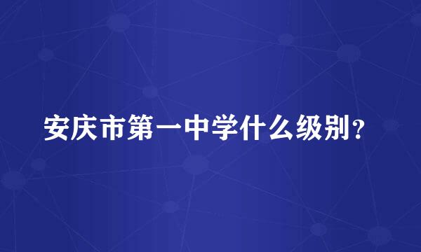 安庆市第一中学什么级别？