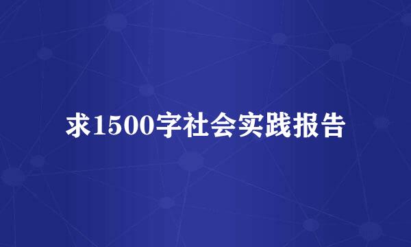 求1500字社会实践报告