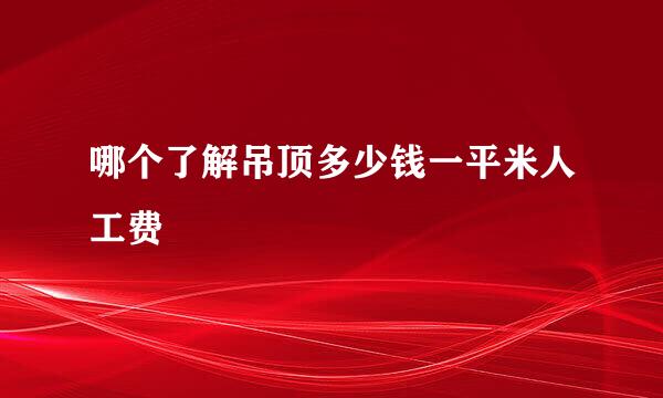 哪个了解吊顶多少钱一平米人工费