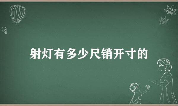 射灯有多少尺销开寸的