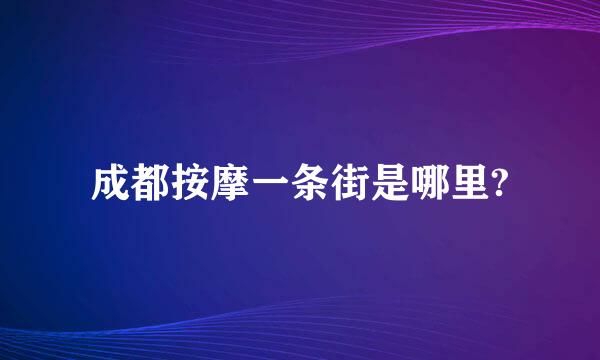 成都按摩一条街是哪里?