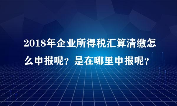 2018年企业所得税汇算清缴怎么申报呢？是在哪里申报呢？