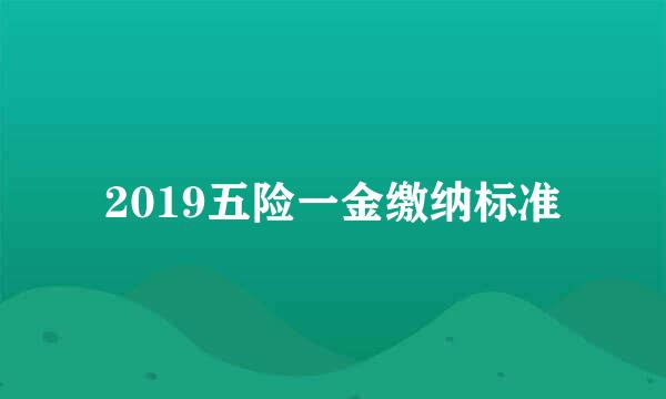 2019五险一金缴纳标准