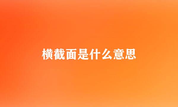 横截面是什么意思