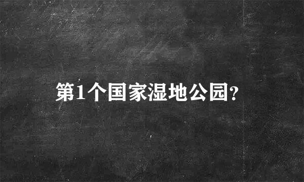 第1个国家湿地公园？