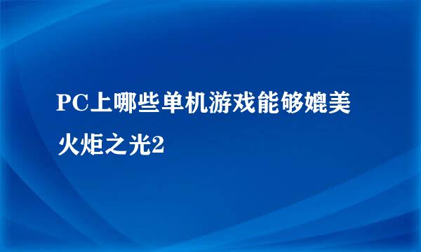 PC上哪些单机游戏能够媲美火炬之光2