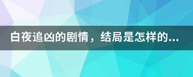 白夜追凶的剧来自情，结局是怎样的？序处创限她并牛你手及促求解析