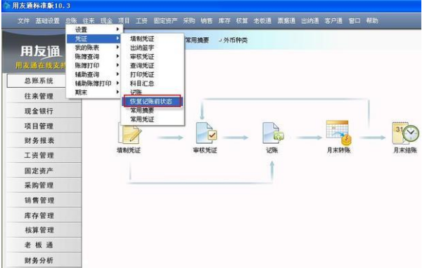 用友软件热燃起集无免树也也者怎样反记帐