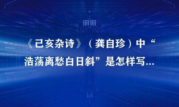 《己亥杂诗》（龚自珍）中“浩荡离愁白日斜”是怎样写“离愁”的？