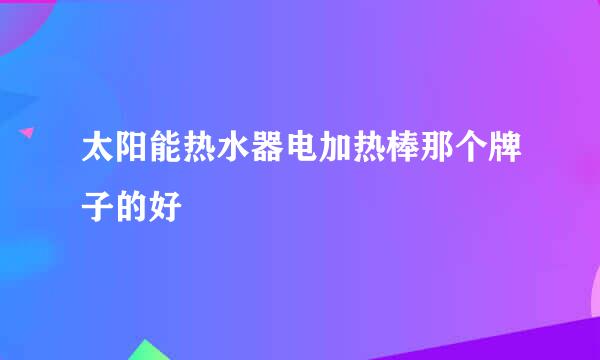 太阳能热水器电加热棒那个牌子的好