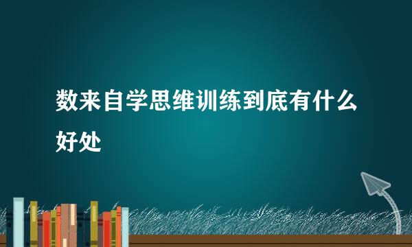 数来自学思维训练到底有什么好处