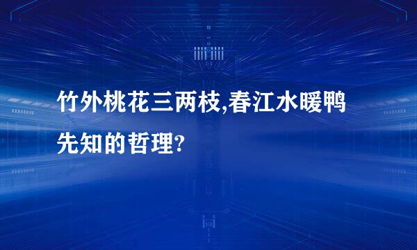 竹外桃花三两枝,春江水暖鸭先知的哲理?