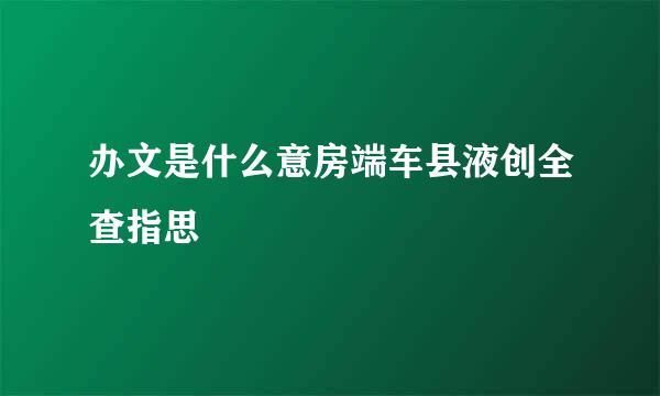 办文是什么意房端车县液创全查指思