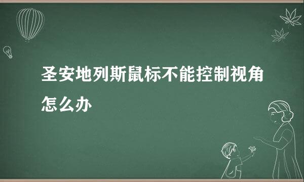 圣安地列斯鼠标不能控制视角怎么办