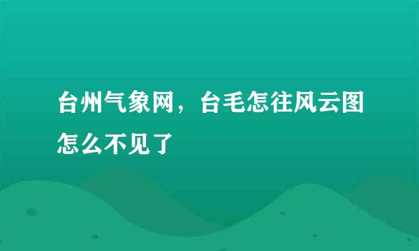 台州气象网，台毛怎往风云图怎么不见了