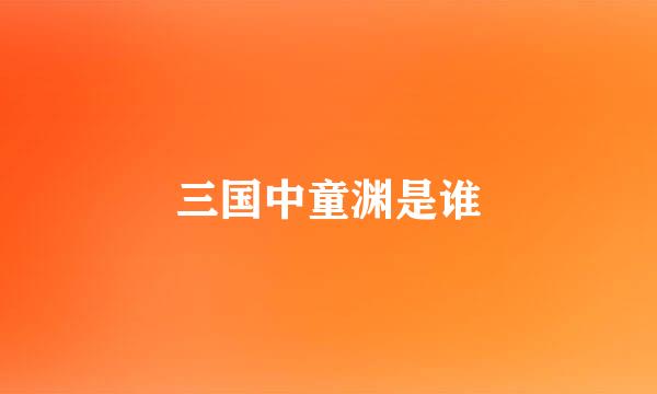 三国中童渊是谁