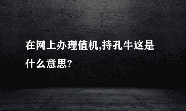 在网上办理值机,持孔牛这是什么意思?