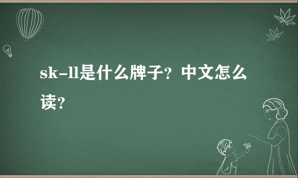 sk-ll是什么牌子？中文怎么读？