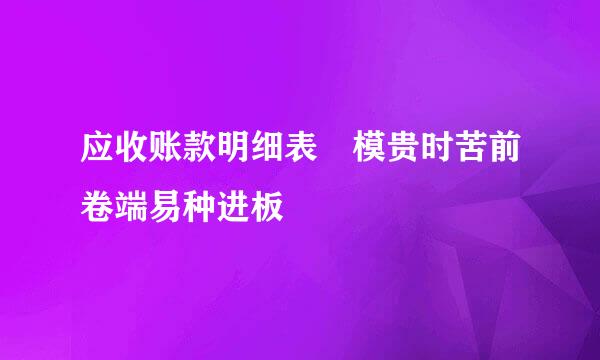 应收账款明细表 模贵时苦前卷端易种进板