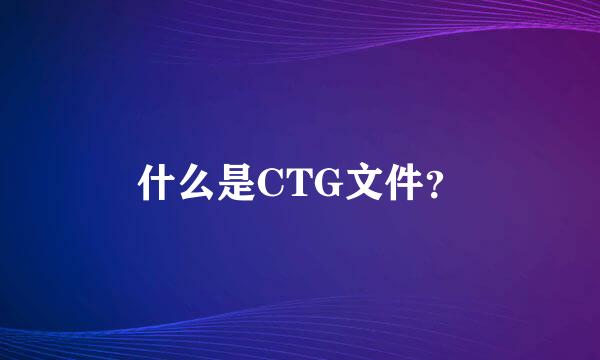 什么是CTG文件？