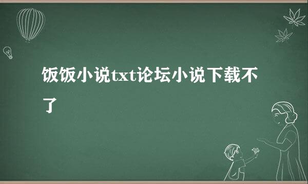 饭饭小说txt论坛小说下载不了