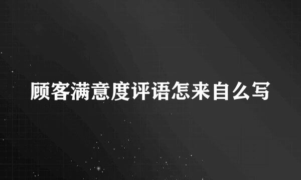 顾客满意度评语怎来自么写