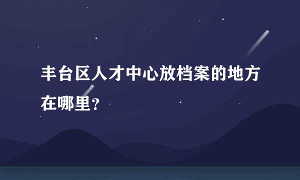 丰台区人才中心放档案的地方在哪里？