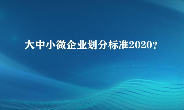 大中小微企业划分标准2020？