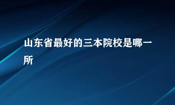 山东省最好的三本院校是哪一所