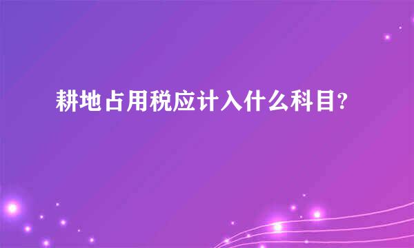 耕地占用税应计入什么科目?