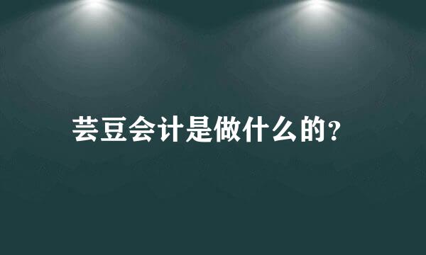 芸豆会计是做什么的？