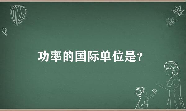 功率的国际单位是？