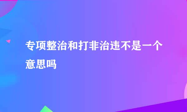 专项整治和打非治违不是一个意思吗