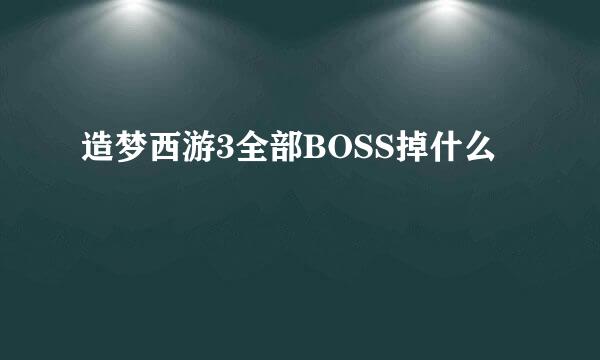 造梦西游3全部BOSS掉什么