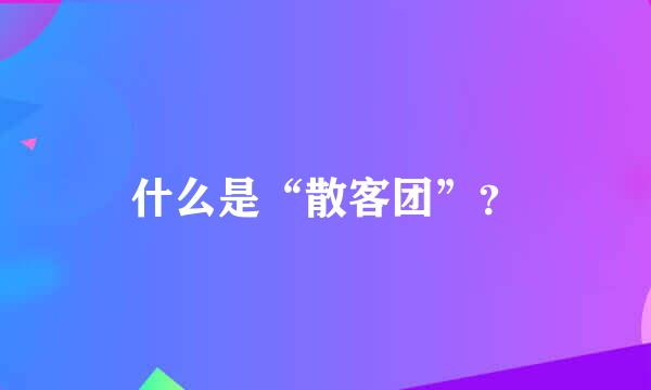 什么是“散客团”？