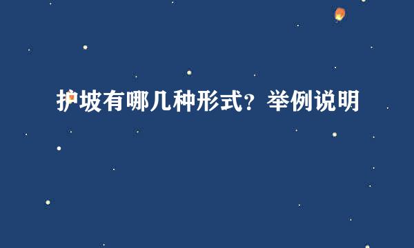 护坡有哪几种形式？举例说明．