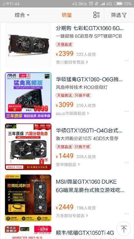 谁知道gtx1060显卡6G的要多少钱