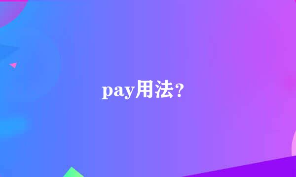 pay用法？