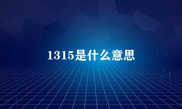 1315是什么意思